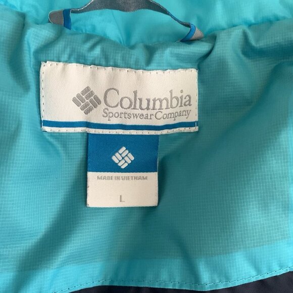 Columbia Blue Turquoise Women’s Large Full Zip Quilted Puffer Jacket - Picture 9 of 12